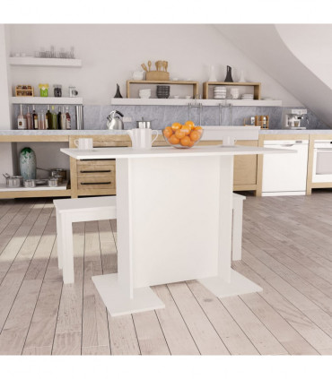 vidaXL Dining Table White 110x60x75 cm Engineered Wood