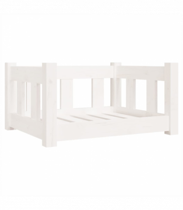 vidaXL Dog Bed White 55.5x45.5x28 cm Solid Wood Pine
