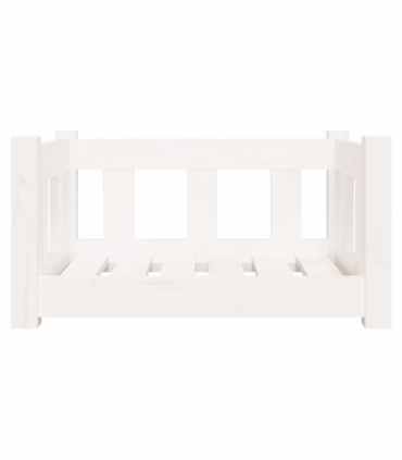 vidaXL Dog Bed White 55.5x45.5x28 cm Solid Wood Pine