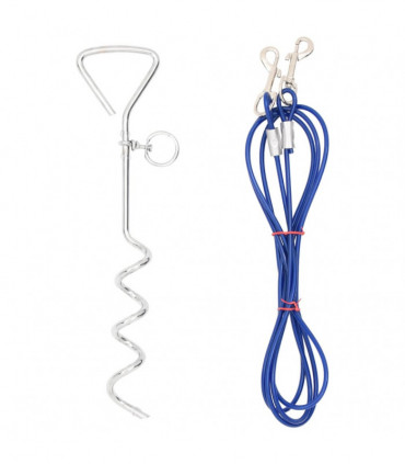 vidaXL Dog Tie Out Cable with Ground Stake 3 m