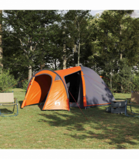 vidaXL Dome Tent with Roof Other Grey and Orange 384 x 254 x 170 cm
