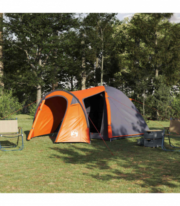 vidaXL Dome Tent with Roof Other Grey and Orange 384 x 254 x 170 cm