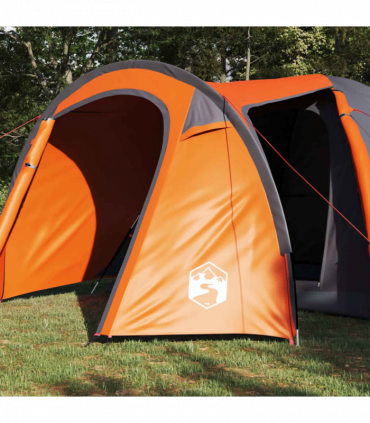 vidaXL Dome Tent with Roof Other Grey and Orange 384 x 254 x 170 cm