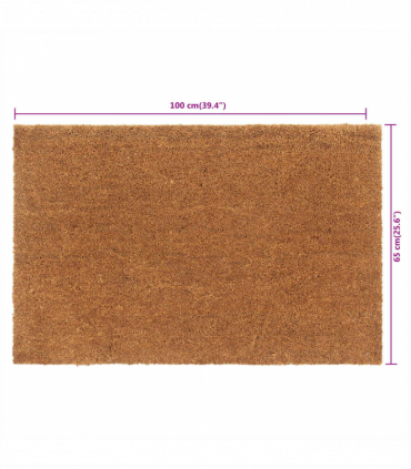 vidaXL Door Mat Natural 65x100 cm Tufted Coir