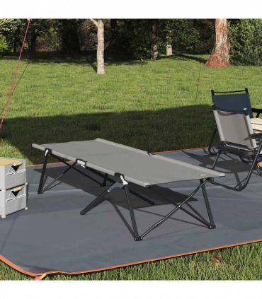 vidaXL Folding Camping Bed Folding Grey 206 x 76 x 74 cm Oxford fabric