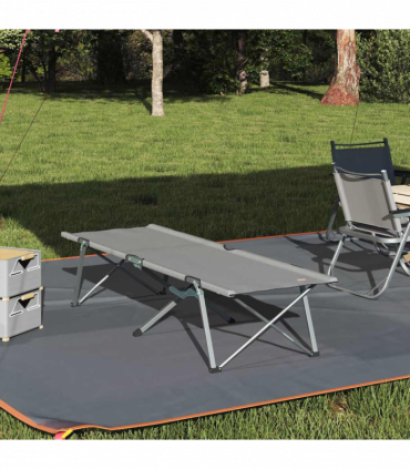 vidaXL Folding Camping Bed Folding Grey 62 x 194 x 42 cm Oxford fabric