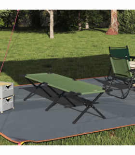 vidaXL Folding Camping Bed Folding Manual Amy yellow Oxford fabric