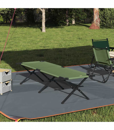 vidaXL Folding Camping Bed Folding Manual Amy yellow Oxford fabric