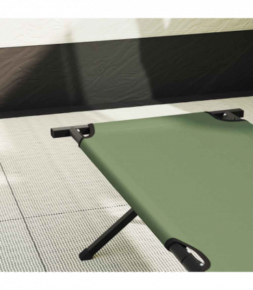 vidaXL Folding Camping Bed Folding Manual Amy yellow Oxford fabric