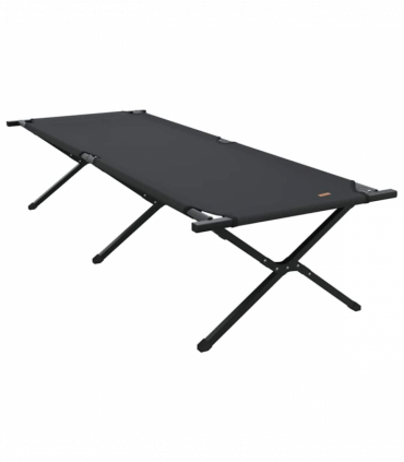 vidaXL Folding Camping Bed Folding Manual Black Oxford fabric