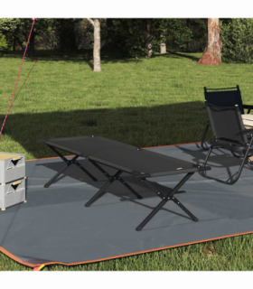 vidaXL Folding Camping Bed Folding Manual Black Oxford fabric