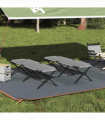 vidaXL Folding Camping Bed Folding Manual Grey Oxford fabric