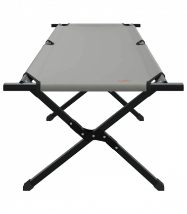 vidaXL Folding Camping Bed Folding Manual Grey Oxford fabric