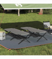 vidaXL Folding Camping Bed Folding Manual Grey Oxford fabric