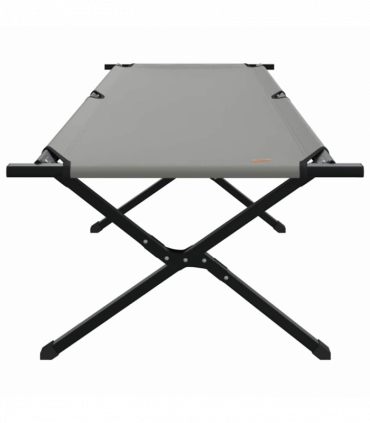 vidaXL Folding Camping Bed Folding Manual Grey Oxford fabric