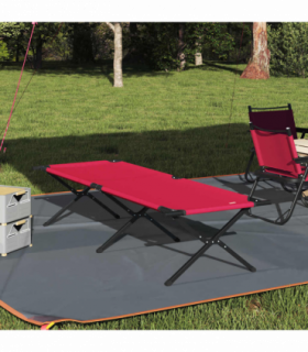 vidaXL Folding Camping Bed Folding Manual Red Oxford fabric