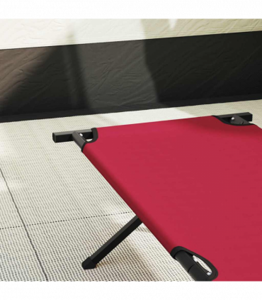 vidaXL Folding Camping Bed Folding Manual Red Oxford fabric