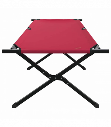 vidaXL Folding Camping Bed Folding Manual Red Oxford fabric