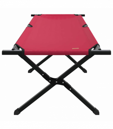 vidaXL Folding Camping Bed Folding Manual Red Oxford fabric
