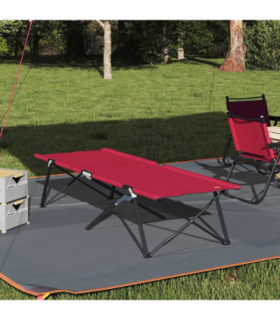 vidaXL Folding Camping Bed Folding Red 206 x 76 x 74 cm Oxford fabric