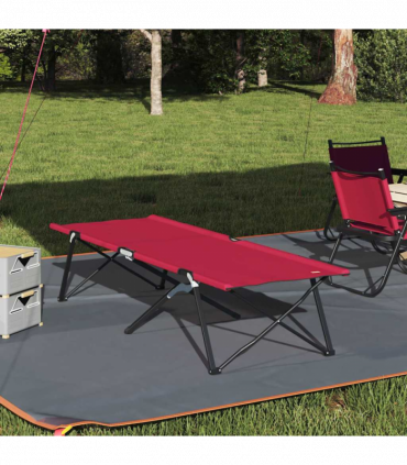 vidaXL Folding Camping Bed Folding Red 206 x 76 x 74 cm Oxford fabric