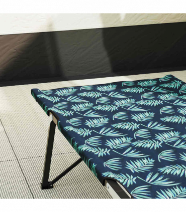 vidaXL Folding Camping Bed Leaf pattern 206 x 76 x 74 cm Oxford fabric