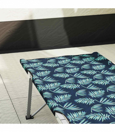 vidaXL Folding Camping Bed Leaf pattern 62 x 194 x 42 cm Oxford fabric
