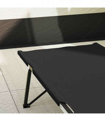 vidaXL Folding Camping Bed Manual Black 206 x 76 x 74 cm Oxford fabric