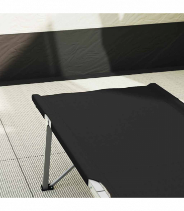 vidaXL Folding Camping Bed Manual Black 62 x 194 x 42 cm Oxford fabric