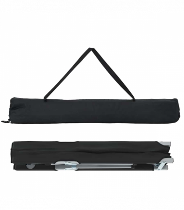 vidaXL Folding Camping Bed Manual Black 62 x 194 x 42 cm Oxford fabric