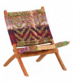 vidaXL Folding Chindi Chair Multicolours Fabric