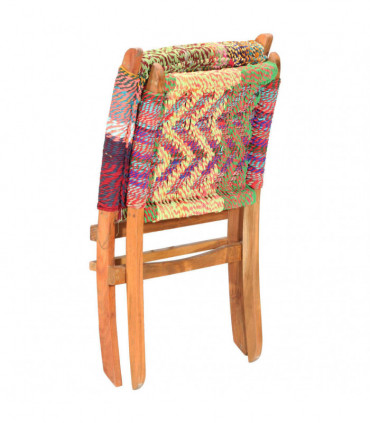 vidaXL Folding Chindi Chair Multicolours Fabric