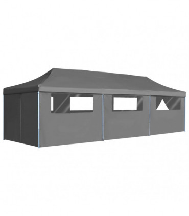 vidaXL Folding Pop-up Party Tent with 8 Sidewalls 3x9 m Anthracite