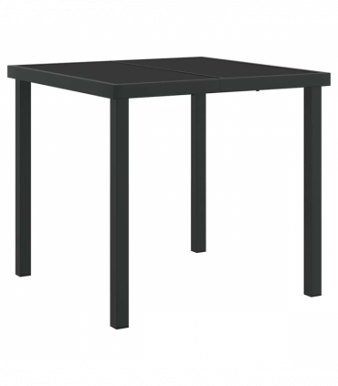 vidaXL Garden Dining Set 5 pcs Black Poly Rattan