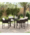 vidaXL Garden Dining Set 5 pcs Brown Poly Rattan