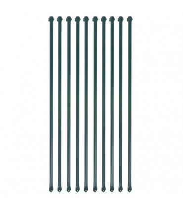 vidaXL Garden Posts 10 pcs 1 m Metal Green