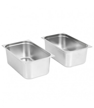 vidaXL Gastronorm Containers 2 pcs GN 1/1 200 mm Stainless Steel