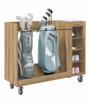 vidaXL Golf Cabinet with Wheel Plain Artisan Oak 120 x 45 x 98 cm