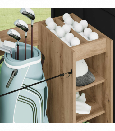 vidaXL Golf Cabinet with Wheel Plain Artisan Oak 120 x 45 x 98 cm
