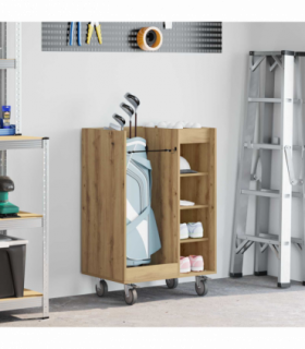 vidaXL Golf Cabinet with Wheel Plain Artisan Oak 65 x 45 x 98 cm