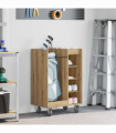 vidaXL Golf Cabinet with Wheel Plain Artisan Oak 65 x 45 x 98 cm