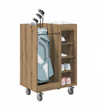 vidaXL Golf Cabinet with Wheel Plain Artisan Oak 65 x 45 x 98 cm