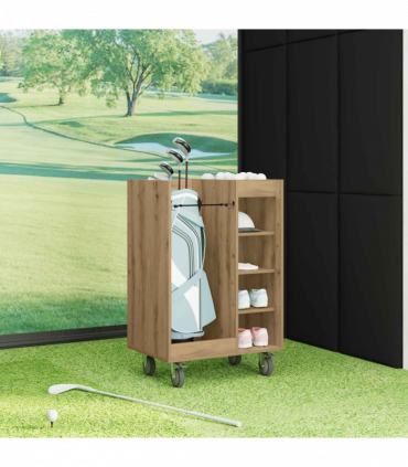vidaXL Golf Cabinet with Wheel Plain Artisan Oak 65 x 45 x 98 cm