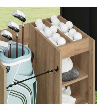 vidaXL Golf Cabinet with Wheel Plain Artisan Oak 65 x 45 x 98 cm