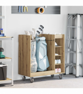 vidaXL Golf Cabinet with Wheel Plain Artisan Oak 90 x 45 x 98 cm