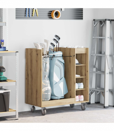 vidaXL Golf Cabinet with Wheel Plain Artisan Oak 90 x 45 x 98 cm