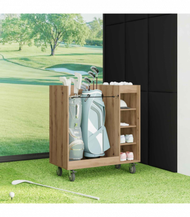 vidaXL Golf Cabinet with Wheel Plain Artisan Oak 90 x 45 x 98 cm