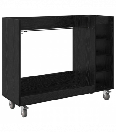 vidaXL Golf Cabinet with Wheel Plain Black Oak 120 x 45 x 98 cm