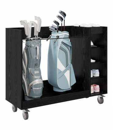 vidaXL Golf Cabinet with Wheel Plain Black Oak 120 x 45 x 98 cm