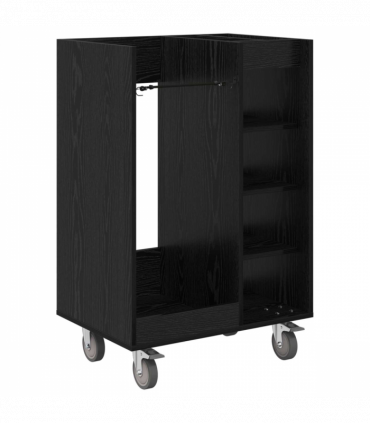 vidaXL Golf Cabinet with Wheel Plain Black Oak 65 x 45 x 98 cm